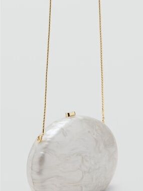 Mango Round clutch  Bag with Gold Chain